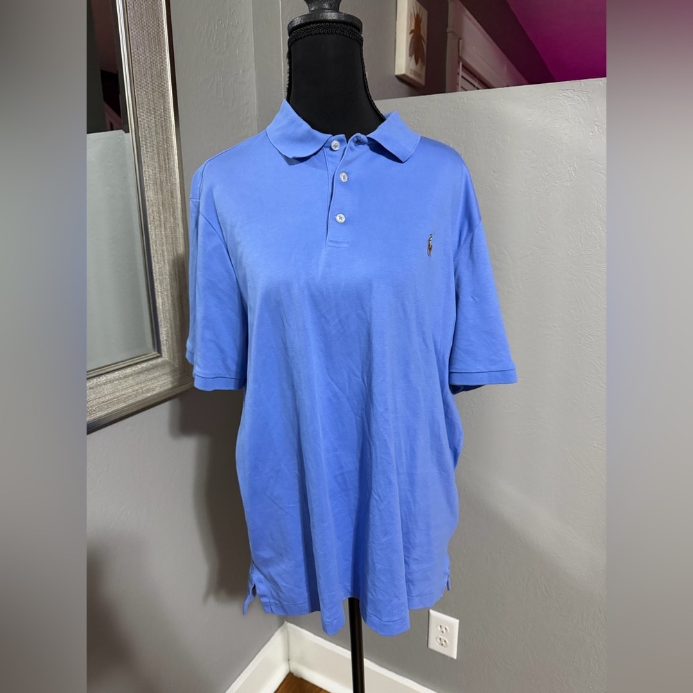 Polo Ralph Lauren Embroidered Classic Fit Blue Preppy Polo Shirt Size Large. - Picture 2 of 7